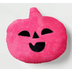Pumpkin Shaped Shearling Halloween Pillow Target Hyde & EEK 16” x 14.5” New Pink
